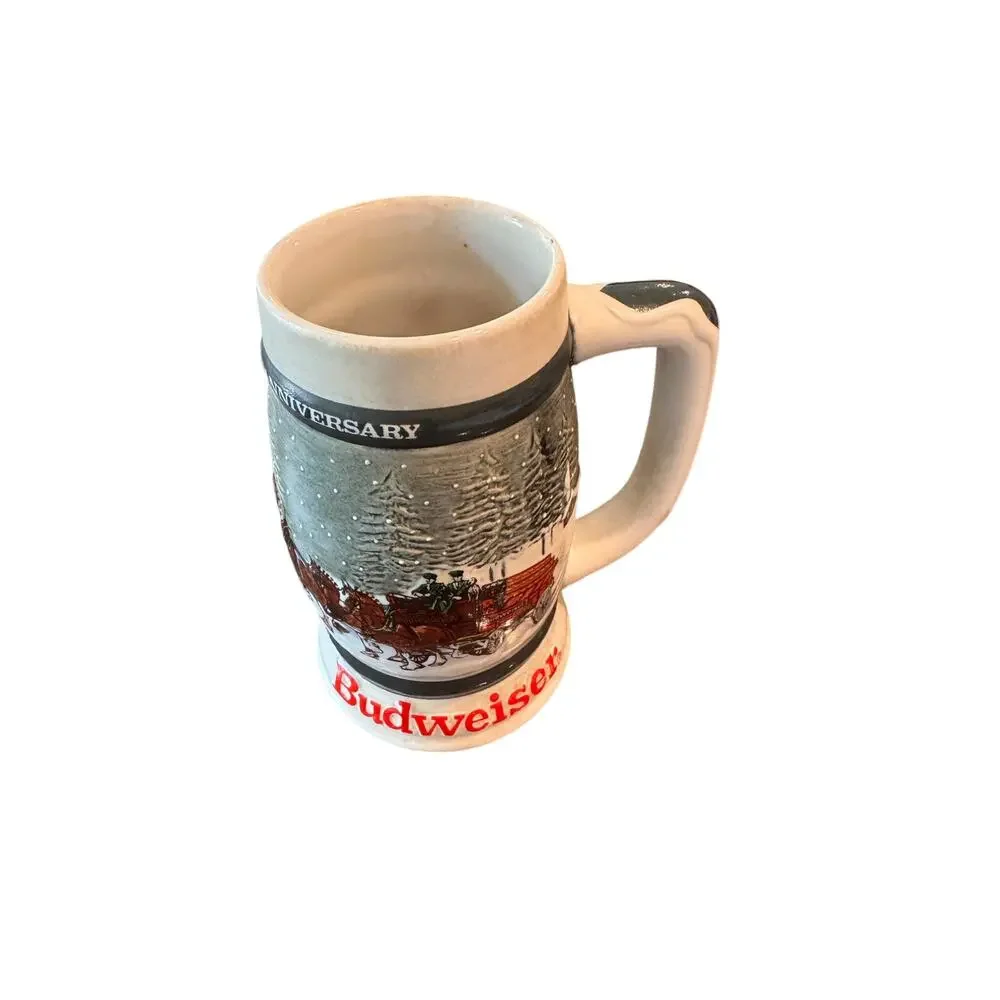 Lot of 7 Vintage Budweiser Holiday Beer Steins Mugs 80s-90s Ceramarte